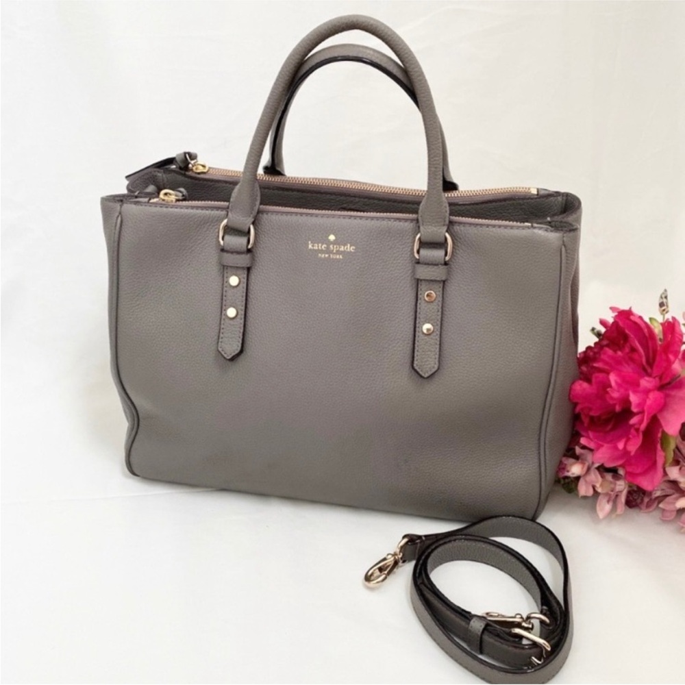 NWT Kate Spade Mulberry Street Leighann Satchel - Pebble Gray